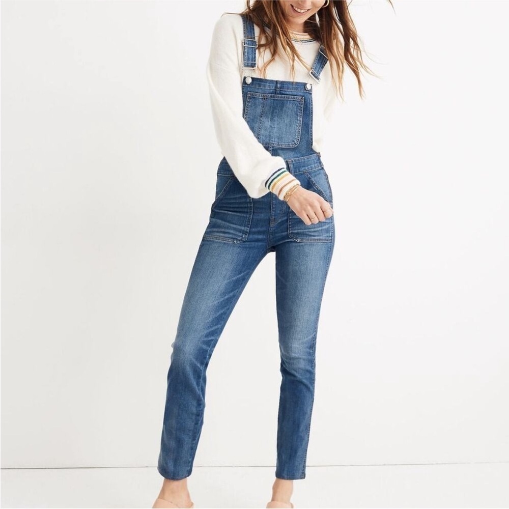 Madewell Denim Skinny Overalls – XS – Medium Wash – Ankle Length